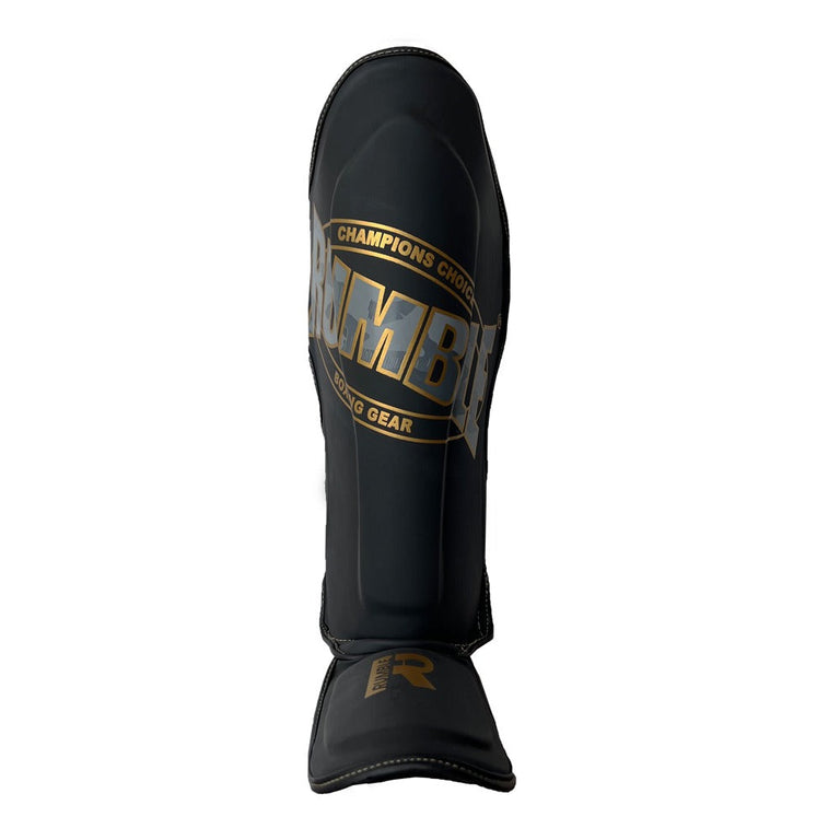 Rumble Shin Guards Kids Camo Black/Gold Junior