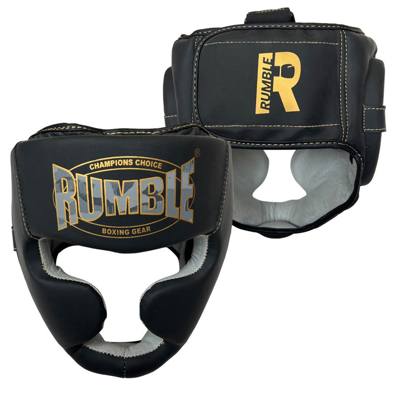 Rumble Kickboxing Set Kids Camo Black/Gold + Head Guard + Sports Bag