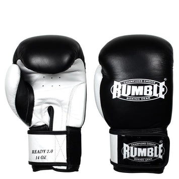Rumble Boxing Gloves Ready 2.0 Leather Black-White