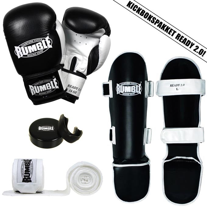 Rumble Kick-Thai boxing package Ready 2.0 black-White