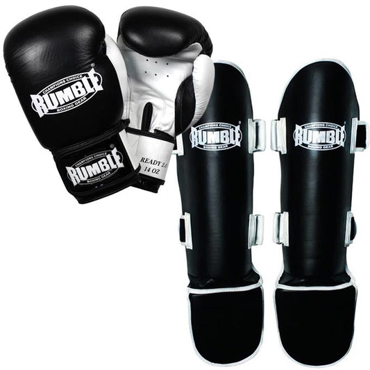 Rumble Kick-Thai boxing set Ready 2.0 Black-White