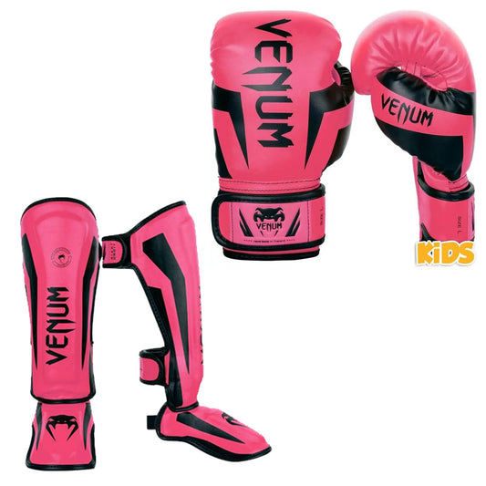 Venum Kickboxing Set Elite Neon Pink Kids
