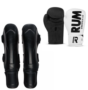 Rumble Kickboxing Set Boxing Glove Undefeated & Rumble Shin Guard Special 2.0 Black/Black