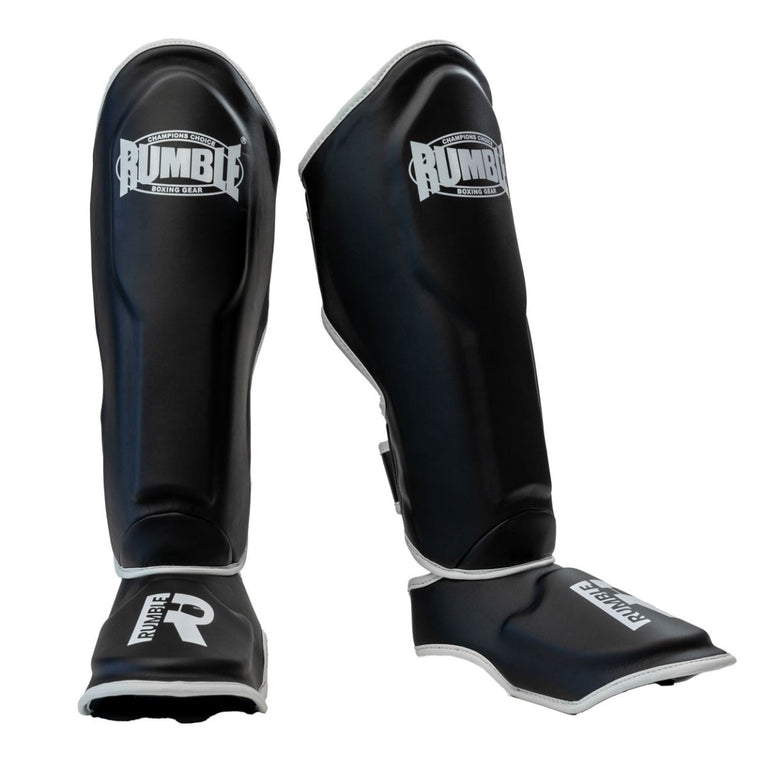 Rumble Shin guards Exclusive Black-White 2.0