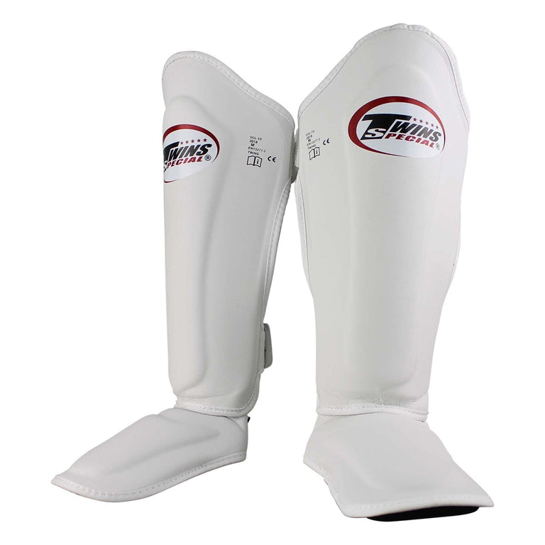 Twins Kickboxing Set Boxing Glove BGVL-6 White/Black & Shin Guard SGL-7 White