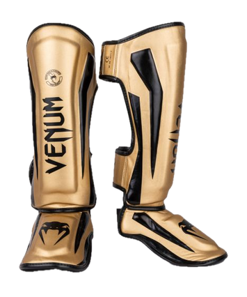 Venum Shin Guards Elite Gold/Black