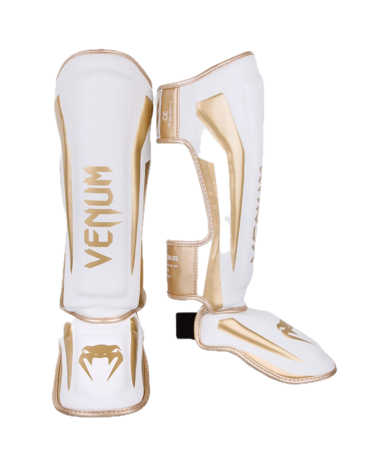 Venum Shin Guards Elite White/Gold