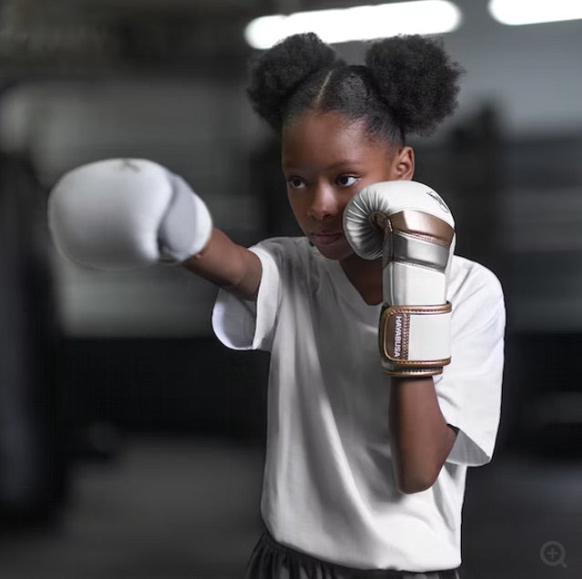 Hayabusa Boxing Gloves Kids T3 White - Gold