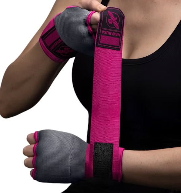 Hayabusa Inner Glove Quick Gel Hand Wraps Grey/Pink