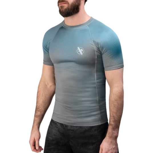 Hayabusa Rashguard Fusion Short Sleeve Grey/Aqua