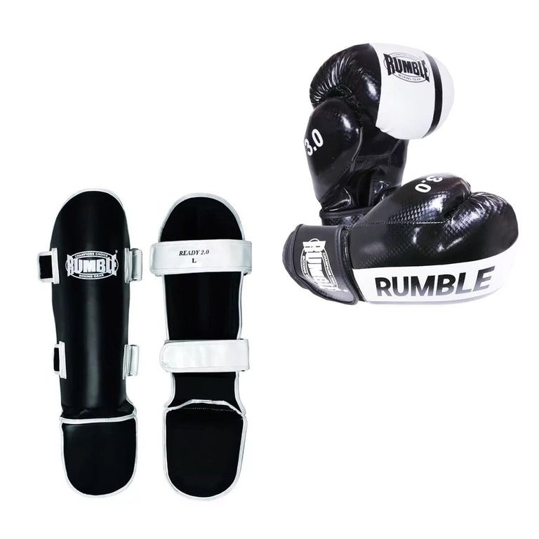 Rumble Kickboxing Set Ready PU Senior Black/White